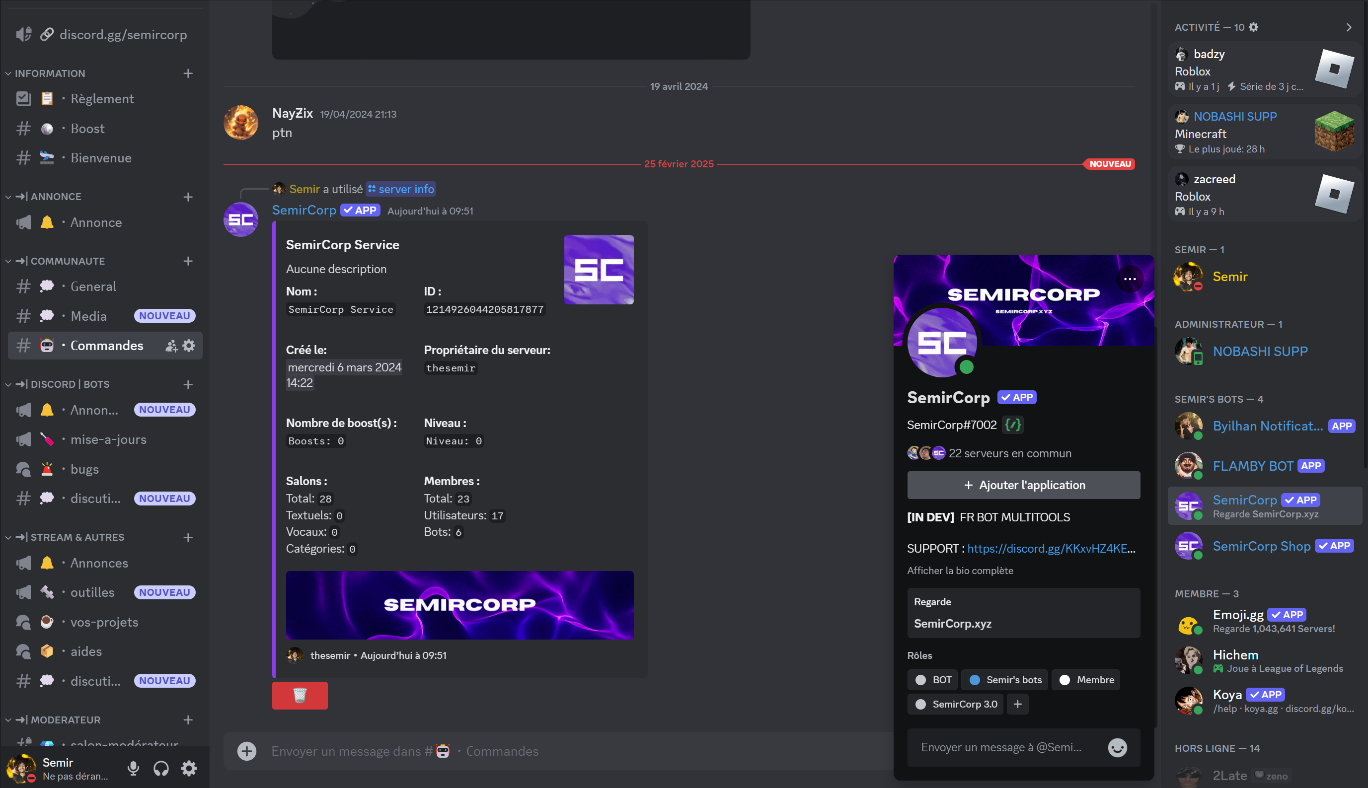 SemirCorp Bot Preview